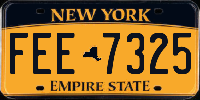 NY license plate FEE7325