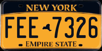 NY license plate FEE7326