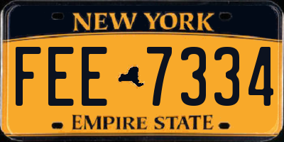 NY license plate FEE7334