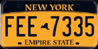 NY license plate FEE7335