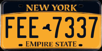NY license plate FEE7337