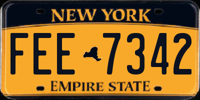 NY license plate FEE7342
