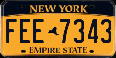 NY license plate FEE7343