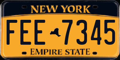 NY license plate FEE7345
