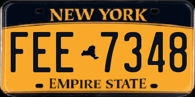 NY license plate FEE7348