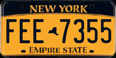 NY license plate FEE7355