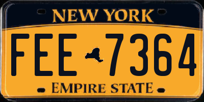 NY license plate FEE7364
