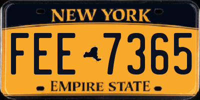 NY license plate FEE7365