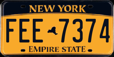 NY license plate FEE7374