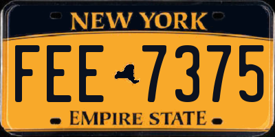 NY license plate FEE7375