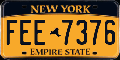 NY license plate FEE7376