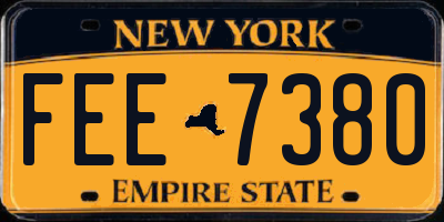 NY license plate FEE7380