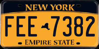 NY license plate FEE7382