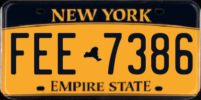 NY license plate FEE7386