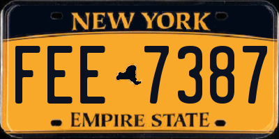 NY license plate FEE7387