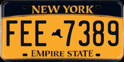 NY license plate FEE7389