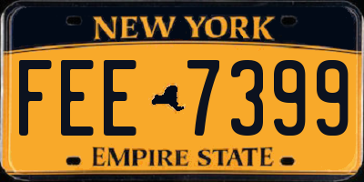 NY license plate FEE7399