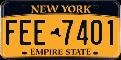 NY license plate FEE7401