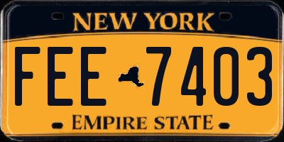 NY license plate FEE7403