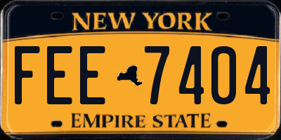 NY license plate FEE7404