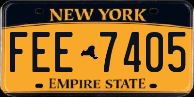 NY license plate FEE7405