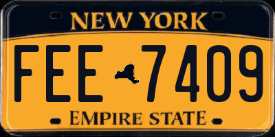 NY license plate FEE7409