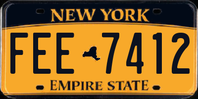 NY license plate FEE7412