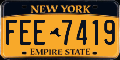 NY license plate FEE7419