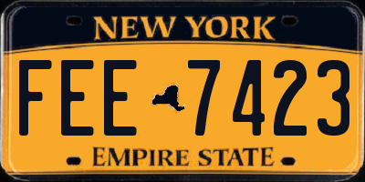 NY license plate FEE7423