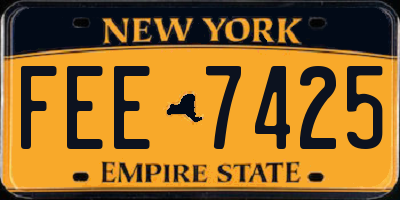 NY license plate FEE7425