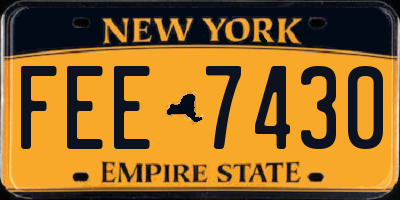 NY license plate FEE7430
