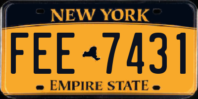 NY license plate FEE7431