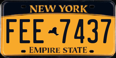 NY license plate FEE7437