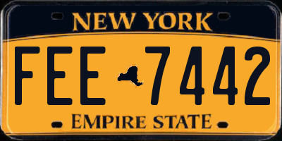 NY license plate FEE7442
