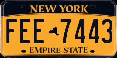 NY license plate FEE7443