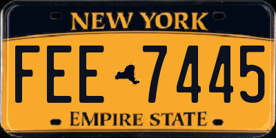 NY license plate FEE7445