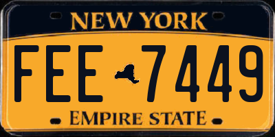 NY license plate FEE7449