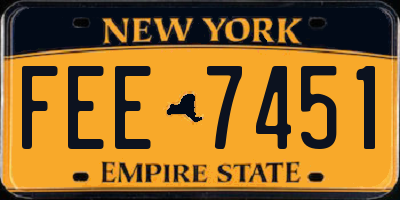 NY license plate FEE7451