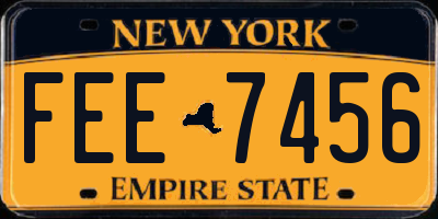 NY license plate FEE7456