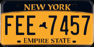 NY license plate FEE7457
