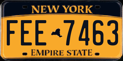 NY license plate FEE7463