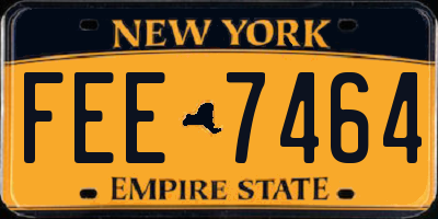 NY license plate FEE7464