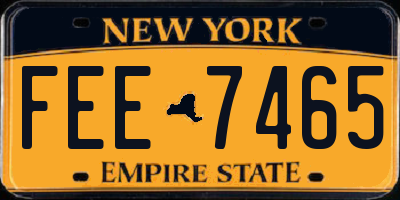 NY license plate FEE7465