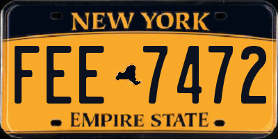 NY license plate FEE7472