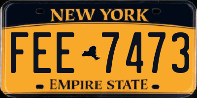 NY license plate FEE7473
