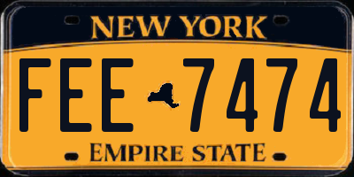 NY license plate FEE7474