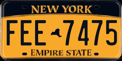 NY license plate FEE7475