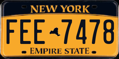 NY license plate FEE7478