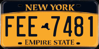 NY license plate FEE7481