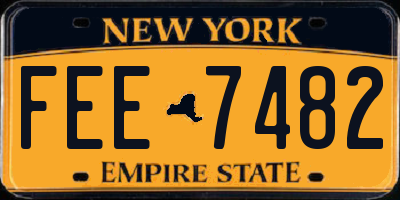 NY license plate FEE7482